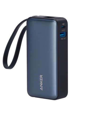 ANKER POWER BANK CON PANTALLA LCD - CAPACIDAD 10000MAH - ENTRADAS CABLE INTEGRADO, PUERTO USB-C - SALIDAS CABLE INTEGRADO, USB-C