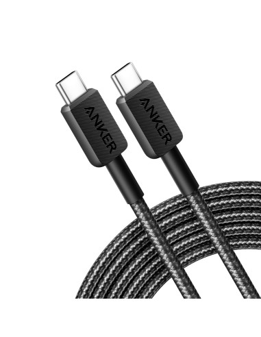 ANKER - CABLE USB2.0  - USB-C A USB-C - CABLE DE NYLON TRENZADO - LONGITUD 3M - CARGA RÁPIDA HASTA 60W | COLOR NEGRO