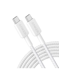 ANKER - CABO USB2.0  - USB-C PARA USB-C - CABO TRANÇADO DE NYLON - COMPRIMENTO 3M - CARREGAMENTO RÁPIDO ATÉ 60W | COR BRANCA