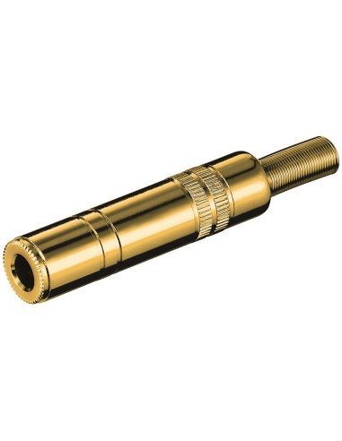 JACK HEMBRA ESTÉREO DE 6,3MM DORADO CON6