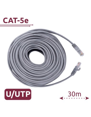 CABLE UTP SAFIRE - CATEGORÍA 5E - CONDUCTOR CCA - ETHERNET - CONECTORES RJ45 - 30 M