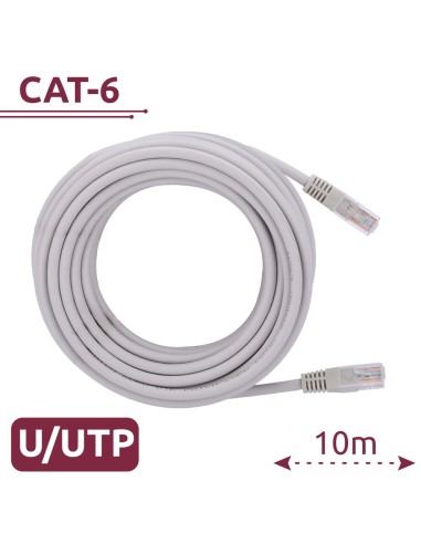 CABLE UTP - ETHERNET - CONECTORES RJ45 - CATEGORÍA 6 - 10 M - COLOR BLANCO