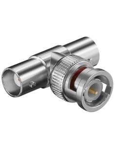 ADAPTADOR "T" DE BNC MACHO A 2 HEMBRAS BNC CON722