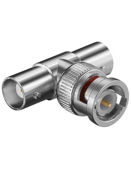 ADAPTADOR "T" DE BNC MACHO A 2 HEMBRAS BNC CON722