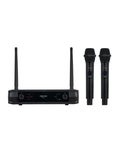 MICROFONO INALAMBRICO DOBLE DE MANO UHF, FRECUENCIA FIJA FONESTAR SONAIR-2M