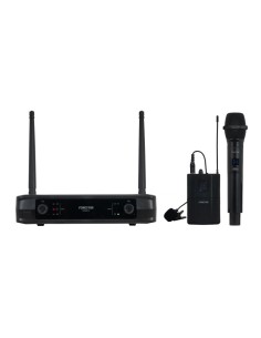 MICROPHONE SANS FIL UHF DOUBLE PORTATIF ET À CEINTURE, FRÉQUENCE FIXE FONESTAR LIGNUM-12SUB