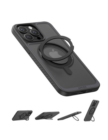 ANKER - FUNDA MAGNÉTICA - ANTIDESLIZANTE Y ANULAR 360º - PARA IPHONE 16 PRO MAX - COLOR NEGRO MATE