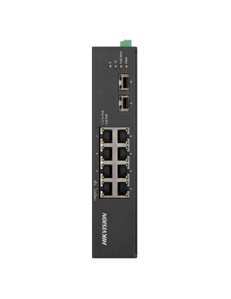 HIKVISION SWITCH POE NO GESTIONABLE INDUSTRIAL - 8 PUERTOS ETHERNET RJ45 GIGABIT +2 SFP GIGABIT - 8 PUERTOS ETHERNET POE+ 802.3A
