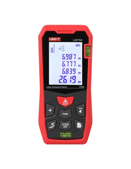 MEDIDOR LÁSER DE DISTANCIA - RANGO DE HASTA 70 M CON PRECISIÓN MILIMÉTRICA - MEDICIÓN DE LONGITUD, ÁREA, VOLUMEN - DISEÑO ERGONÓ