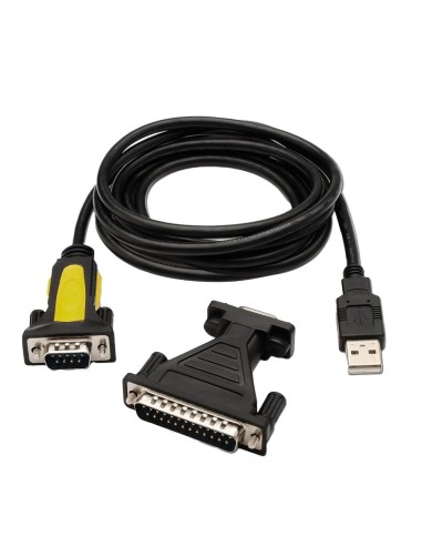 CONVERSOR USB - RS232 - CONEXIÓN SERIAL - LONGITUD 1.8 M - COLOR NEGRO - COMPATIBILIDAD WINDOWS, LINUX Y MACOS - INCLUYE ADAPTAD