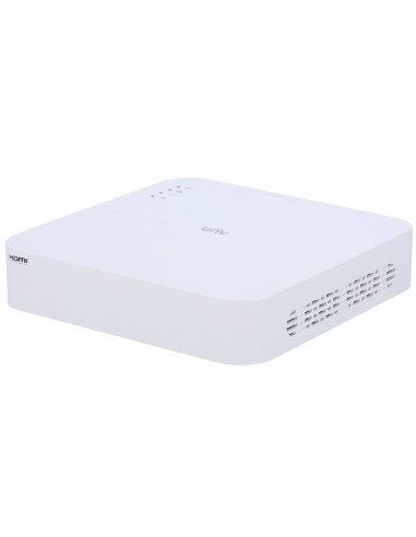 UNIVIEW GAMA EASY - GRABADOR NVR PARA CÁMARAS IP - RESOLUCIÓN HASTA 12MPX - 4CH VÍDEO / COMPRESIÓN ULTRA265 / 4 CH POE - ANCHO D