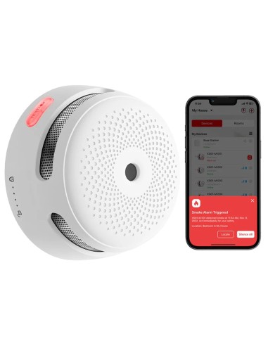 MINI DETECTOR DE HUMO AUTÓNOMO X-SENSE - CONEXIÓN CON HUB SBS50 PARA COMUNICACIÓN POR APP - PERMITE CONECTAR 50 DETECTORES EN LA