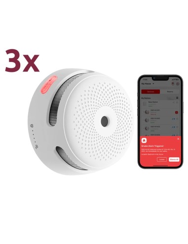 PACK DE 3 MINI DETECTOR DE HUMO AUTÓNOMO X-SENSE - CONEXIÓN CON HUB SBS50 PARA COMUNICACIÓN POR APP - PERMITE CONECTAR 50 DETECT