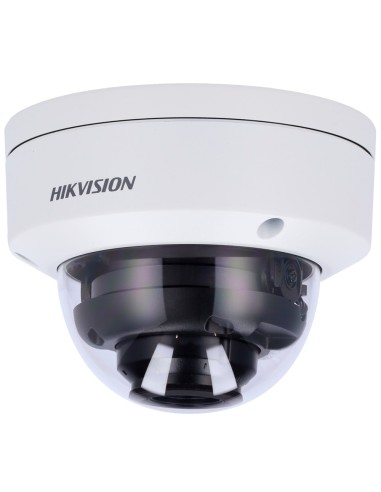 HIKVISION CÁMARA DOMO IP GAMA PRO - 6 MP | LENTE MOTORIZADA 2.8 ~ 12 MM - IR ALCANCE 40 M | LUZ HÍBRIDA 40 M - IP67 | IK10 | POE