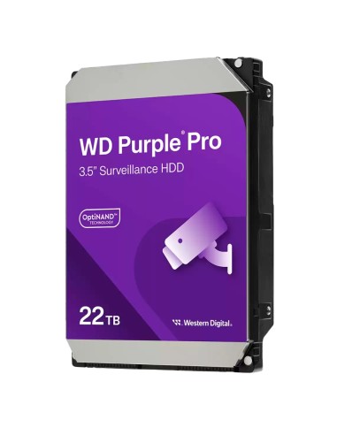 DISCO DURO WESTERN DIGITAL - CAPACIDAD 22 TB - INTERFAZ SATA 6 GB/S - MODELO WD221PURP - ESPECIAL PARA VIDEOGRABADORES - SUELTO