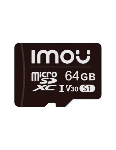 IMOU TARJETA DE MEMORIA MICRO SD CLASE 10 64GB - COMPATIBLE PARA CAMARAS DE VIGILANCIA - CLASE 10 / V30 - USO EN INTERIORES - MA