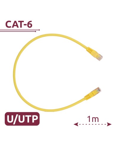 CABLE UTP - ETHERNET - CONECTORES RJ45 - CATEGORÍA 6 - 1 M - COLOR AMARILLO