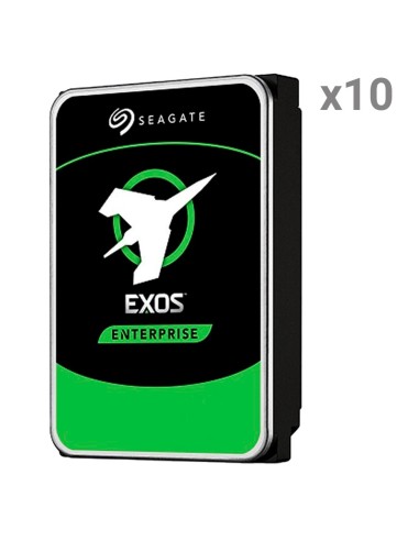 PACK DE DISCOS DUROS SEAGATE - 10 UNIDADES - CAPACIDAD 8 TB CADA UNO - INTERFAZ SATA - MODELO EXOS 7E10 ST8000NM017B - DISEÑADO