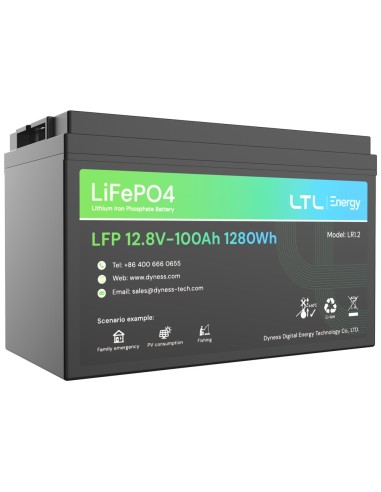 BATERÍA ESTACIONARIA - CAPACIDAD 1280WH - LIFEPO4 12V / 100AH - 3000 CICLOS DE VIDA - HASTA 16 UNIDADES EN PARALELO - IP 65