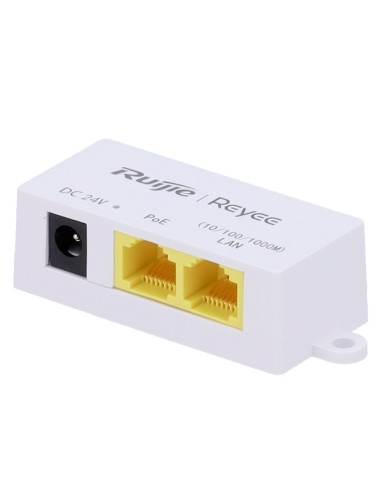 INYECTOR POE PASIVO - ENTRADA/SALIDA RJ45 10/100/1000 MBPS - 12-24V - DISTANCIA MAXIMA 100 M - COMPATIBLE CON RG-AIRMETRO460G Y