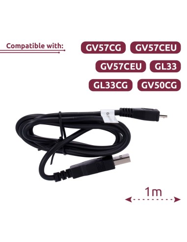 CABLE MICRO USB 100CM - PARA CONFIGURACIÓN Y ACTUALIZACIÓN DE FIRMWARE - COMPATIBLE CON GV57CG/GV57CEU/GL33/GL33CG/GV50CG