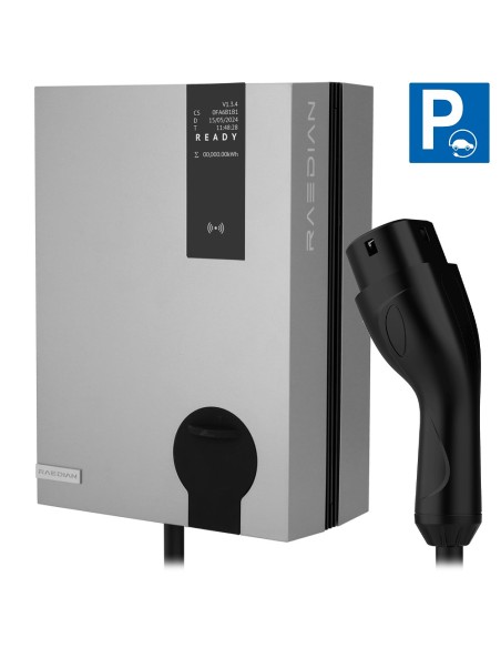 CARGADOR PARA VEHÍCULOS ELÉCTRICOS - POTENCIA 11KW / 27.5A / TRIFÁSICA - CONECTOR TIPO 2 | CABLE 5M - PROTECCIÓN IP55 - MONITORI