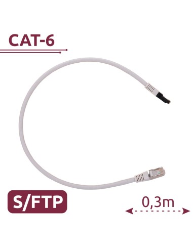 CABLE SFTP - ETHERNET - CONECTORES RJ45 - CATEGORÍA 6A - 0,3 M - COLOR BLANCO