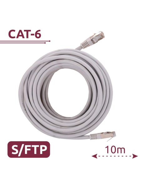 CABLE SFTP - ETHERNET - CONECTORES RJ45 - CATEGORÍA 6A - 10 M - COLOR BLANCO
