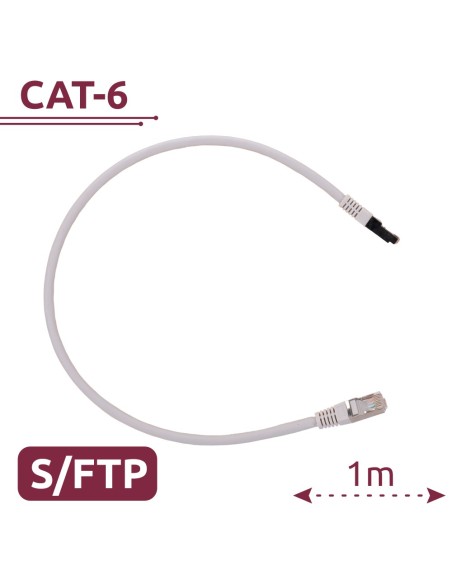 CABLE SFTP - ETHERNET - CONECTORES RJ45 - CATEGORÍA 6A - 1 M - COLOR BLANCO