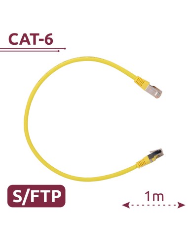 CABLE SFTP - ETHERNET - CONECTORES RJ45 - CATEGORÍA 6A - 1 M - COLOR AMARILLO