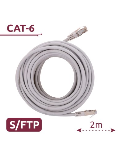 CABLE SFTP - ETHERNET - CONECTORES RJ45 - CATEGORÍA 6A - 2 M - COLOR BLANCO