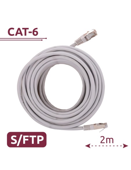 CABLE SFTP - ETHERNET - CONECTORES RJ45 - CATEGORÍA 6A - 2 M - COLOR BLANCO