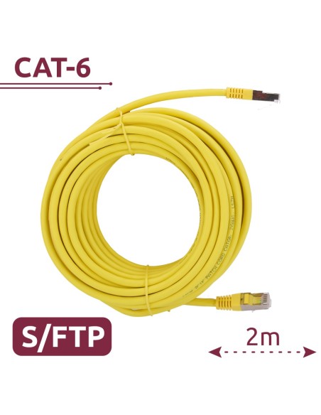 CABLE SFTP - ETHERNET - CONECTORES RJ45 - CATEGORÍA 6A - 2 M - COLOR AMARILLO