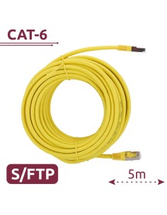 CABLE SFTP - ETHERNET - CONECTORES RJ45 - CATEGORÍA 6A - 5 M - COLOR AMARILLO