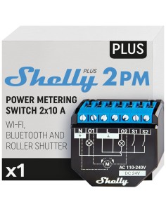 SHELLY PLUS 2PM - WIFI 2.4 GHZ IEEE802.11 B/G/N / BLUETOOTH -  INTERRUPTOR INTELIGENTE / PERSIANA ENROLLABLE - SOPORTA 110-240 V