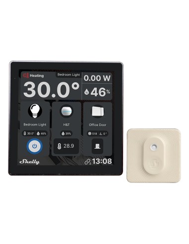 SHELLY WALL DISPLAY BLANCO + BLU H&AMP;T IVORY - WIFI 2.4 GHZ / BLUETOOTH - SENSOR H&AMP;T - RESISTENTE AL AGUA Y AL POLVO - BAT