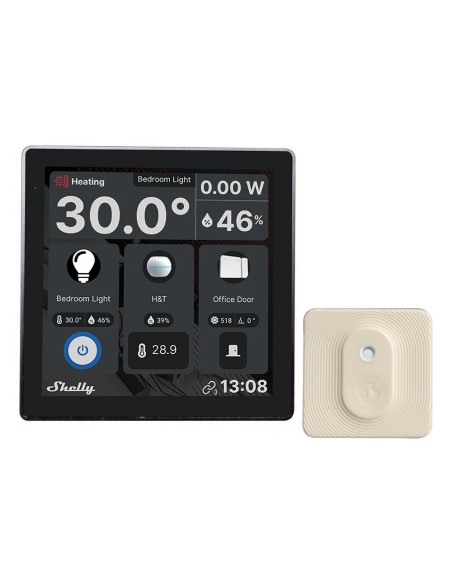 SHELLY WALL DISPLAY BLANCO + BLU H&AMP;T IVORY - WIFI 2.4 GHZ / BLUETOOTH - SENSOR H&AMP;T - RESISTENTE AL AGUA Y AL POLVO - BAT