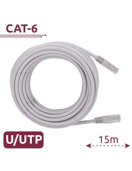 CABLE UTP - ETHERNET - CONECTORES RJ45 - CATEGORÍA 6 - 15 M - COLOR BLANCO