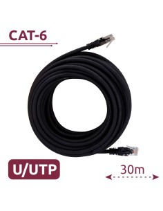 CABLE UTP - ETHERNET - CONECTORES RJ45 - CATEGORÍA 6 - 30 M - COLOR NEGRO