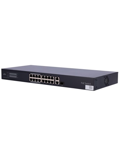 UNIVIEW SWITCH POE CLOUD GESTIONABLE CAPA 2  - 16 POE802.3AF/AT + 1 UPLINK RJ45 +1 UPLINK COMBO - 16 RJ45 10/100 MBPS + 1 SFP 10
