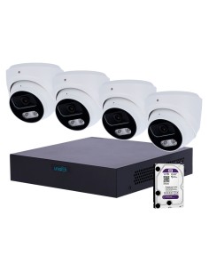 KIT DE VIDÉOSURVEILLANCE UNIARCH - NVR 8 CANAUX IP DISQUE DUR 1  TO - 4 CAMÉRAS TURRET IP67 - PLUG &AMP; PLAY | UMD | POE - DÉT
