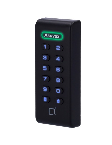 LECTOR DE ACCESO - ACCESO POR TARJETA EM/MF Y PIN - INDICADOR LED Y ACÚSTICO - WIEGAND 26/34 - COMPATIBLE CON EQUIPOS AKUVOX Y D
