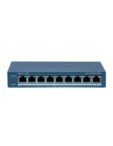 HIKVISION SWITCH POE GESTIONABLE - 8 PUERTOS POE 802.3AF/AT + 1 UPLINK RJ45 - 8 RJ45 10/100 MBPS + 1 RJ45 10/100/1000 MBPS - 30W
