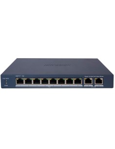 HIKVISION POE SWITCH GESTIONABLE - 8 PUERTOS POE 802.3AF/AT + 2 UPLINK RJ45 - 8 RJ45 10/100 MBPS + 2 RJ45 10/100/1000 MBPS -  80