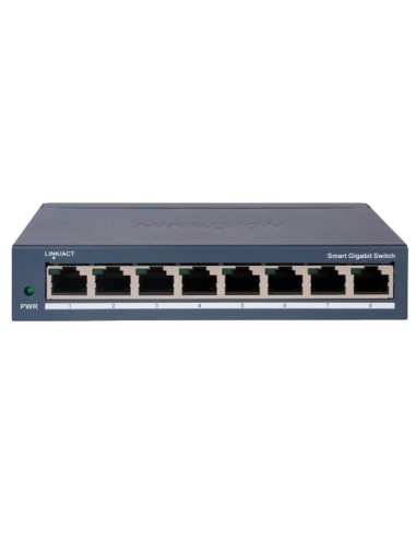 HIKVISION GIGABIT SWITCH GESTIONABLE - 8 RJ45 10/100/1000 MBPS  - VLAN/PORT ISOLATION/LOOP DETECTION/LLDP - LINK AGGREGATION/POE