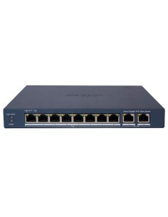 HIKVISION POE SWITCH GESTIONABLE - 8 PUERTOS POE 802.3AF/AT + 2 UPLINK RJ45 - 8 RJ45 10/100/1000 MBPS + 2 RJ45 10/100/1000MBPS -