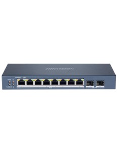 SWITCH POE HIKVISION - 8 PUERTOS RJ45 GIGABIT + 2 PUERTOS SFP - 8 PUERTOS POE+ 802.3AF/AT - HASTA 110W DE POTENCIA POE TOTAL - P