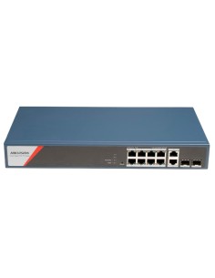 SWITCH POE HIKVISION - 8 PUERTOS RJ45 GE + 2 PUERTOS GIGABIT RJ45/SFP - 8 PUERTOS POE+ 802.3AF/AT/BT - HASTA 130W DE POTENCIA PO