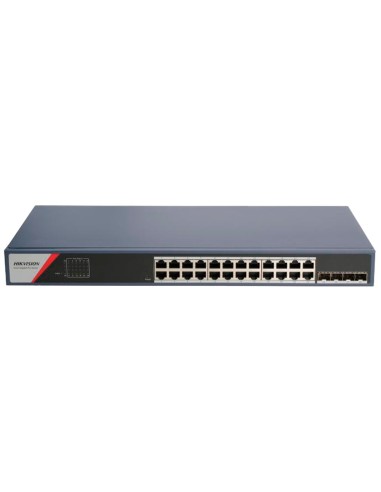 SWITCH GESTIONABLE HIKVISION - 24 PUERTOS RJ45 GE + 4 PUERTOS GIGABIT SFP - PORT ISOLATION / LINK AGGREGATION - LOOP PREVENTION
