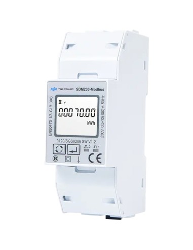 SMART METER TBB - MONOFÁSICO | BIDIRECCIONAL - COMPATIBLE CON INVERSOR RIIO SUN II - MONTAJE EN CARRIL DIN - PARA SISTEMAS CONEC